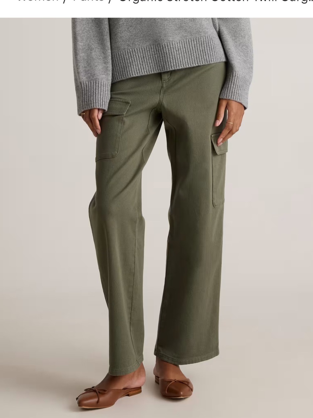 Quince Organic Stretch Cotton Twill Cargo Pants